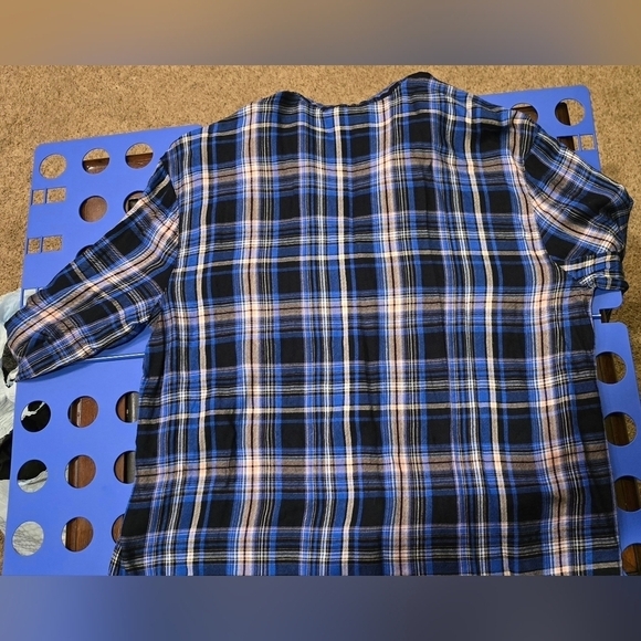 Express, Size S, Purplish Plaid Longsleeve Button-up (USE FOR FABRIC) - Picture 5 of 11